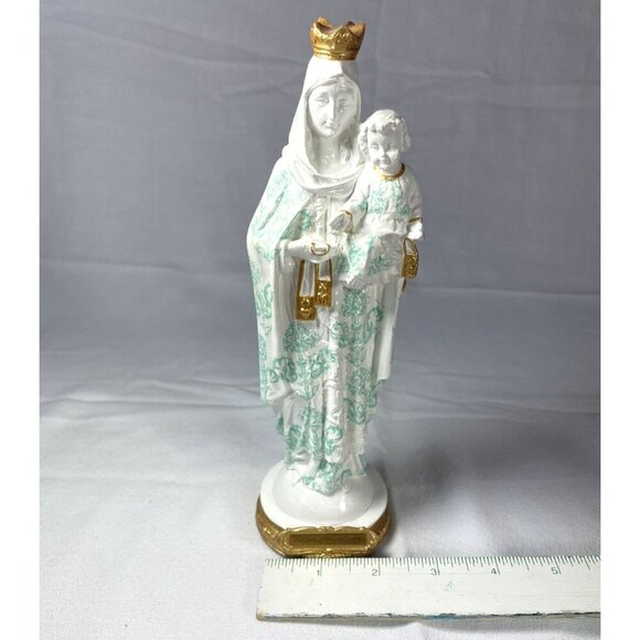 Our Lady of Mount Carmel Statue of Mary and Baby Jesus Made in Columbia 8.5" - Picture 5 of 7
